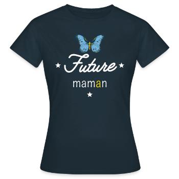 Future maman - T-shirt Femme - marine - Devant - AI Model Female 172 dark (172cm)