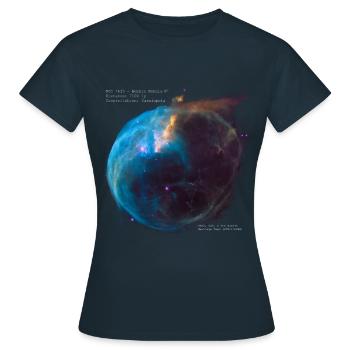 Bubble Nebula - Women's T-Shirt - navy - Front - AI Model Female 172 dark (172cm)