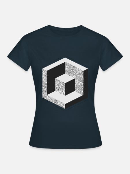 geometric cube - Women's T-Shirt - navy