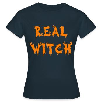 Real Witch / Halloween Witch Design - Women's T-Shirt - navy - Front - AI Model Female 172 dark (172cm)