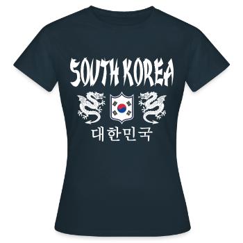 Corée du Sud - T-shirt Femme - marine - Devant - AI Model Female 172 dark (172cm)