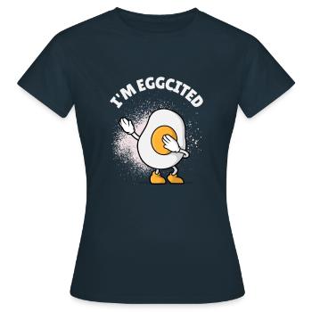 Oeuf au plat frais avec butin - T-shirt Femme - marine - Devant - AI Model Female 172 dark (172cm)