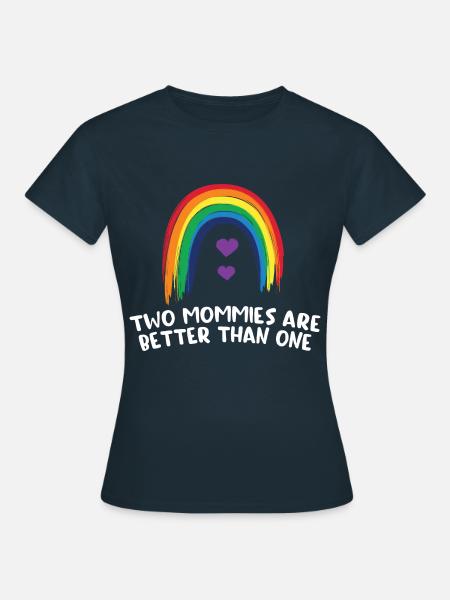 Zwei Mütter sind besser / Lesbisch, CSD, LGBT - Frauen T-Shirt - Navy