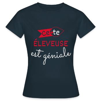 éleveuse Géniale cadeau - T-shirt Femme - marine - Devant - AI Model Female 172 dark (172cm)