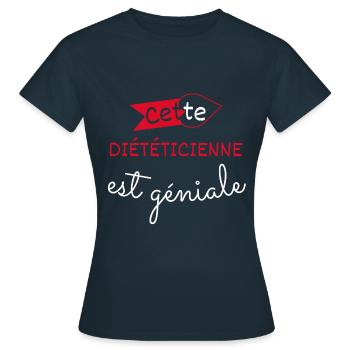 Diététicienne Géniale cadeau - T-shirt Femme - marine - Devant - AI Model Female 172 dark (172cm)