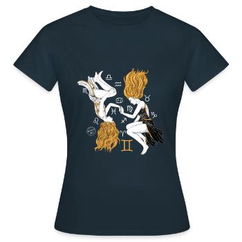 Gemini zodiac - Women's T-Shirt - navy - Front - AI Model Female 172 dark (172cm)