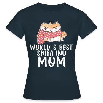 Meilleure mère Shiba Inu au monde / Japon, chien de chasse - T-shirt Femme - marine - Devant - AI Model Female 172 dark (172cm)