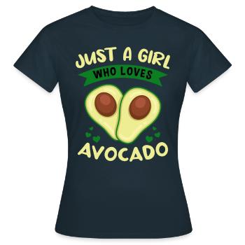 Just A Girl Who Loves Avocado - Women's T-Shirt - navy - Front - AI Model Female 172 dark (172cm)