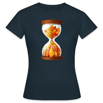 Sablier d’automne - T-shirt Femme - marine - Devant - AI Model Female 172 dark (172cm)