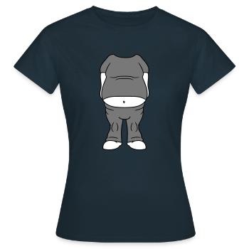 koerper ohne kopf dick fett bauch uebergewicht lus - Frauen T-Shirt - Navy - Vorne - AI Model Female 172 dark (172cm)