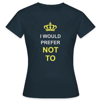 Je préfère ne pas - T-shirt Femme - marine - Devant - AI Model Female 172 dark (172cm)