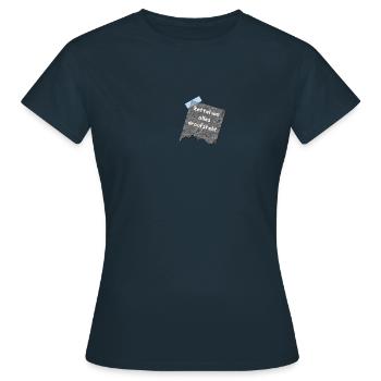 zettel weiss - Frauen T-Shirt - Navy - Vorne - AI Model Female 172 dark (172cm)