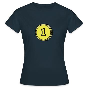 coin pièce de monnaie - T-shirt Femme - marine - Devant - AI Model Female 172 dark (172cm)