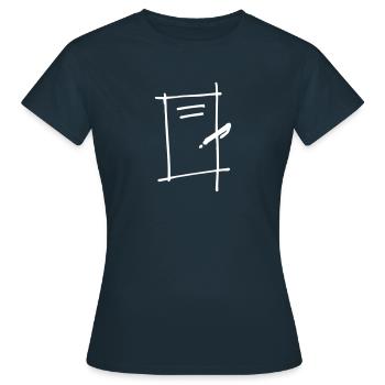 To Do Liste,Anzeige,Papier,Notizbuch,Organisation - Frauen T-Shirt - Navy - Vorne - AI Model Female 172 dark (172cm)