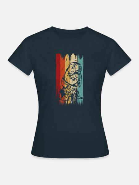 Retro Beaver Graphic, Beaver Hunter - Frauen T-Shirt - Navy