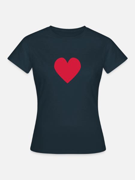Série 1.0: coeur (rouge) - T-shirt dam - marinblå