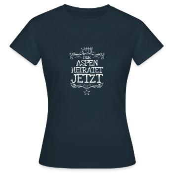 Geschenk für Aspen - Frauen T-Shirt - Navy - Vorne - AI Model Female 172 dark (172cm)