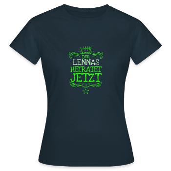 Lennas als Bachelor - Frauen T-Shirt - Navy - Vorne - AI Model Female 172 dark (172cm)