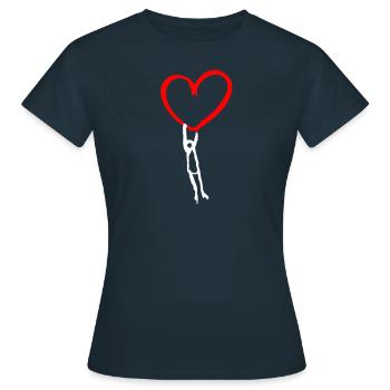 Homme avec coeur - T-shirt Femme - marine - Devant - AI Model Female 172 dark (172cm)