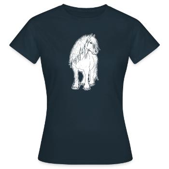 Cheval de sang froid Cheval de calèche Percheron cadeau blanc - T-shirt Femme - marine - Devant - AI Model Female 172 dark (172cm)