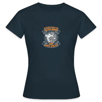 Boule spielen Opa Petanque Boule Boulespieler - Frauen T-Shirt - Navy - Vorne - AI Model Female 172 dark (172cm)