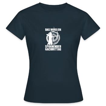 Spannender Tag Bogen Bogenschießen Bogenschütze - Frauen T-Shirt - Navy - Vorne - AI Model Female 172 dark (172cm)