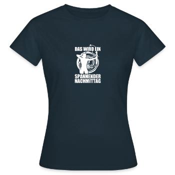 Spannender Tag Bogen Bogenschießen Bogenschütze - Frauen T-Shirt - Navy - Vorne - AI Model Female 172 dark (172cm)