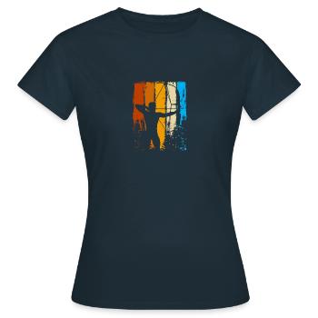 Pfeil und Bogen Bogenschießen Bogenschütze - Frauen T-Shirt - Navy - Vorne - AI Model Female 172 dark (172cm)