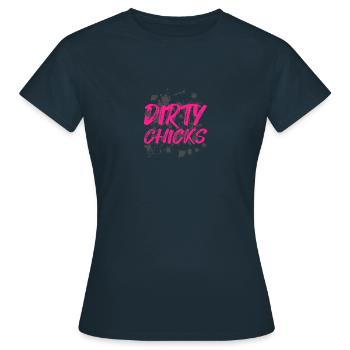 Dirty Chicks Schlammlauf Mud Run Muddy Race - Frauen T-Shirt - Navy - Vorne - AI Model Female 172 dark (172cm)