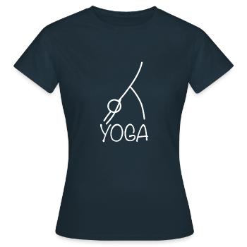 Exercice de yoga - T-shirt Femme - marine - Devant - AI Model Female 172 dark (172cm)