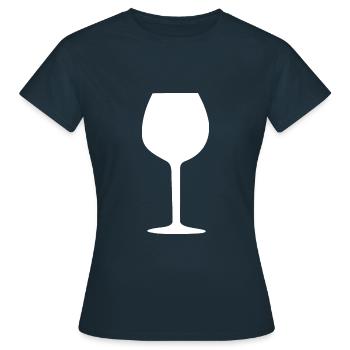 Verre À Vin, Vin - T-shirt Femme - marine - Devant - AI Model Female 172 dark (172cm)