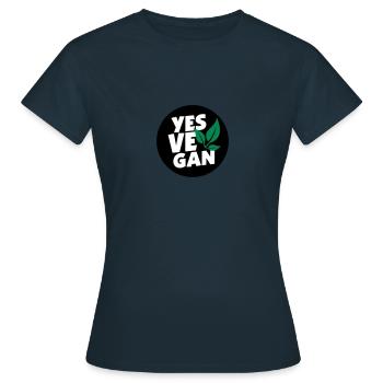 Yes Vegan / Yes ve gan (3c) - T-shirt Femme - marine - Devant - AI Model Female 172 dark (172cm)
