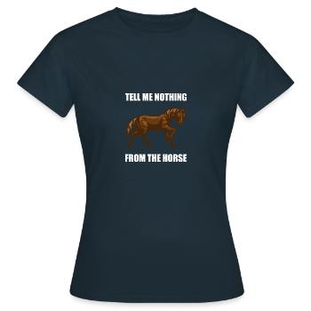 Denglish ne me dit rien du cheval - T-shirt Femme - marine - Devant - AI Model Female 172 dark (172cm)