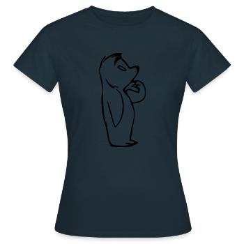 Bear thinking - Women's T-Shirt - navy - Front - AI Model Female 172 dark (172cm)