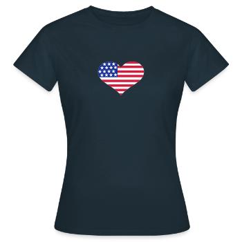 US Flag - Women's T-Shirt - navy - Front - AI Model Female 172 dark (172cm)
