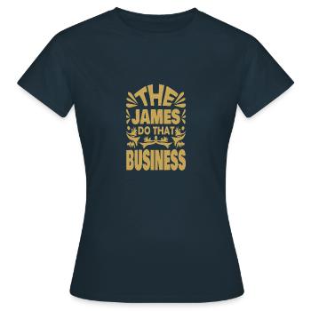 Nom : James - T-shirt Femme - marine - Devant - AI Model Female 172 dark (172cm)
