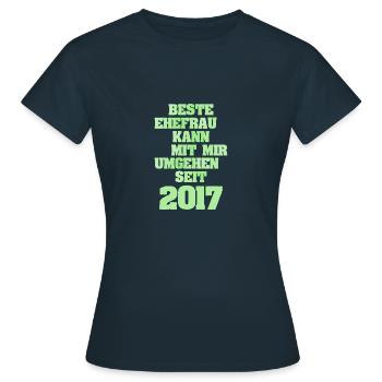 Épouse 2017 - T-shirt Femme - marine - Devant - AI Model Female 172 dark (172cm)