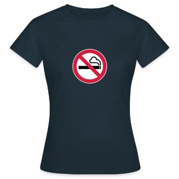 No smoking sign - Frauen T-Shirt - Navy - Vorne - AI Model Female 172 dark (172cm)