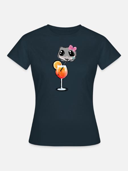 Hamster,Cocktail,illustration,sad hamster - Frauen T-Shirt - Navy