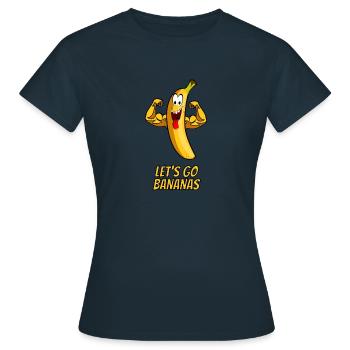 Allons bananes - banane party muscles jaunes - T-shirt Femme - marine - Devant - AI Model Female 172 dark (172cm)