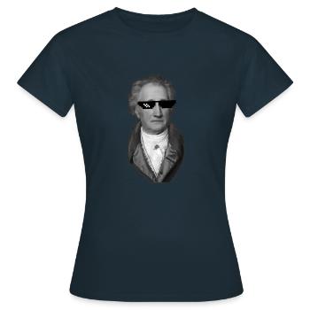 Goethe avec des lunettes de soleil Dichter Werther - T-shirt Femme - marine - Devant - AI Model Female 172 dark (172cm)