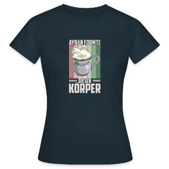 Ayran Döner Kebab Imbiss Getränk Türkei Salz - Frauen T-Shirt - Navy - Vorne - AI Model Female 172 dark (172cm)