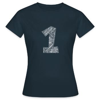 Erster - Frauen T-Shirt - Navy - Vorne - AI Model Female 172 dark (172cm)