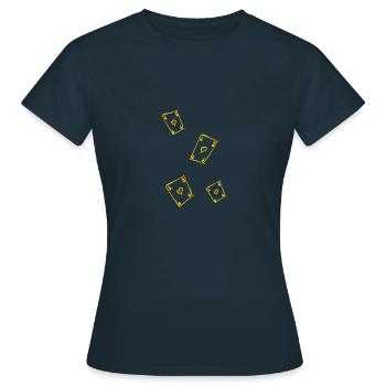 Playing cards - Women's T-Shirt - navy - Front - AI Model Female 172 dark (172cm)