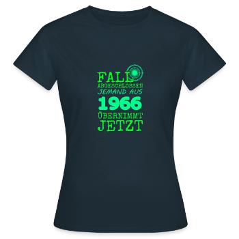 Fall 1966 - Frauen T-Shirt - Navy - Vorne - AI Model Female 172 dark (172cm)