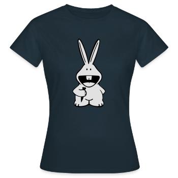 Rabbit - Frauen T-Shirt - Navy - Vorne - AI Model Female 172 dark (172cm)