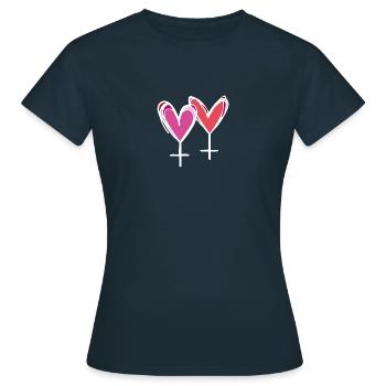 Femmes LGBT mariées homosexuelles - T-shirt Femme - marine - Devant - AI Model Female 172 dark (172cm)