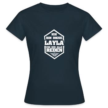 Layla comme surnom - T-shirt Femme - marine - Devant - AI Model Female 172 dark (172cm)