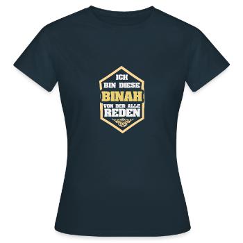 Binah comme surnom - T-shirt Femme - marine - Devant - AI Model Female 172 dark (172cm)