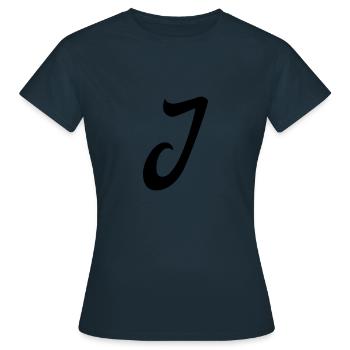 lettre j - T-shirt Femme - marine - Devant - AI Model Female 172 dark (172cm)
